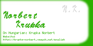 norbert krupka business card
